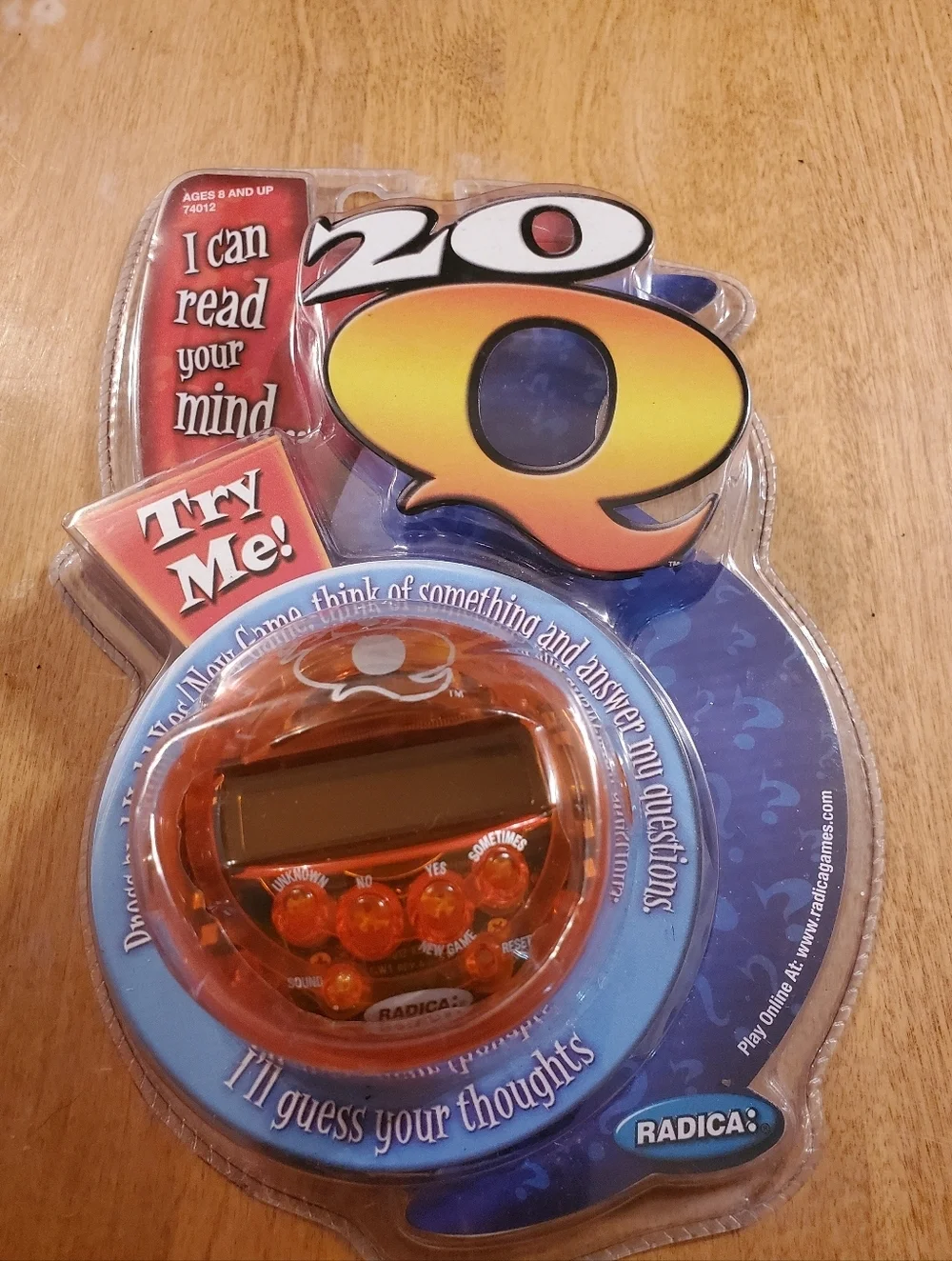20 Q Radica Handheld Electronic Game Orange Color Toy 2003 Retro NIP New Sealed